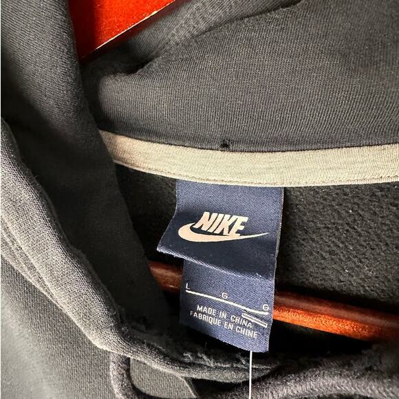 Nike Sportswear Hoodie Sweatshirt Mens Sz L Black Pullover Embroidered Logo - Picture 10 of 10